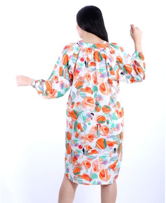ROBE TRAPEZE A MOTIF
