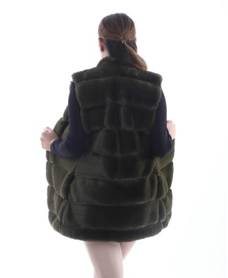 GILET FAUX FOURRURE LONG